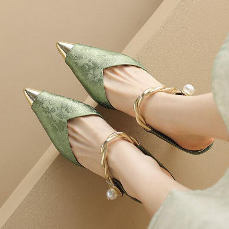 Fashion Elegant Women Slippers Pointed Toe Sexy High Heeled Shoes Fashion Woman Sandals 2025 Designer Pumps New Luxury Zapatos De Mujer