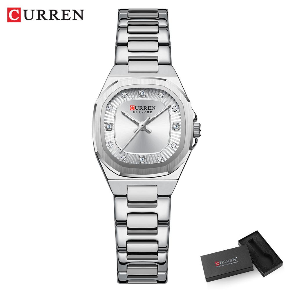 CURREN Gold Women's Watch Diamond Accents Stylish Stainless Steel Band Elegant Design Comes with Free Box