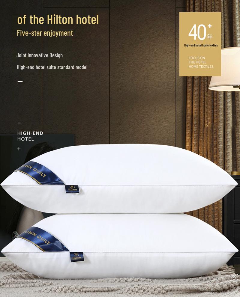 Подушка Hilton из 100% хлопка, гостиничная, с наполнителем из пуха и пера, для взрослых и студентов