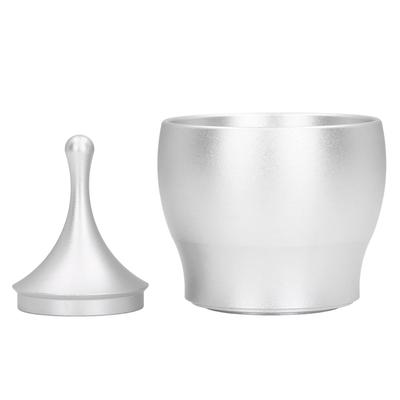 Контейнер для кофейного порошка, алюминиевая дозировочная чашка, кофейная чашка с защитой от летающей пыли, для кухни, серебристая