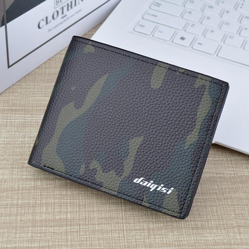 Камуфляжные короткие кошельки, мужские модные держатели для карт, винтажный дизайн, кошелек из искусственной кожи, мягкий кошелек