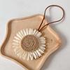Boho Weave Sunflower Name Sticker Pendant Handmade Flower Name Tag Charm Bag Decoration Anti-Lost Mark Name Keyring Charms