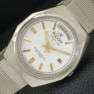 ВИНТАЖНЫЕ МУЖСКИЕ ЧАСЫ RICOH R31 AUTOMATIC JAPAN С БЕЛЫМ ЦИФЕРБЛАТОМ a701965-5