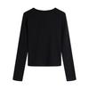 Women Long Sleeve T-shirt Crew Neck Tee Breathable Skin-friendly Basic Tee Autumn Winter Inner Wear Top