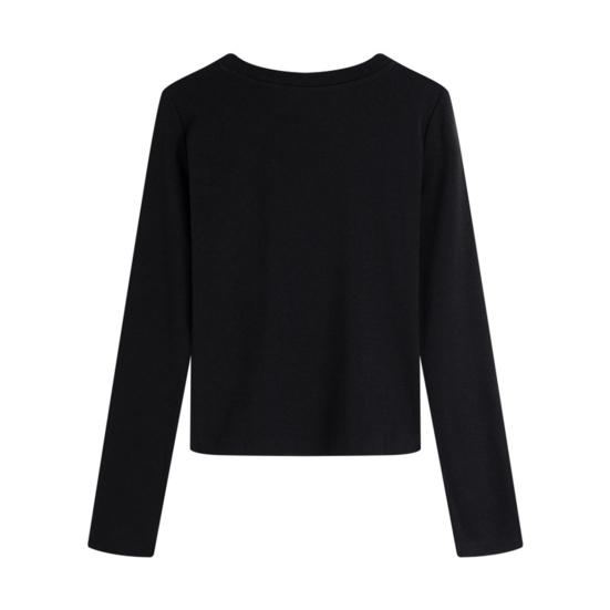 Женская футболка с длинным рукавом, футболка с круглым вырезом, дышащая, приятная к коже, базовая футболка, осень-зима, топ для ношения под одеждой