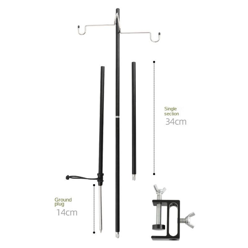 Outdoor Camping Light Stand Aluminum Alloy Light Pole Double Hook Camping Hanging Light Stand Folding Outdoor Camping Supplies