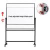 Double-Sided Mobile Easel Whiteboard/Blackboard for Home or Office Use