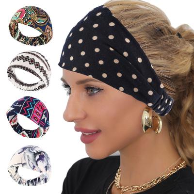 Эластичная повязка на голову с принтом, повязка на голову для занятий спортом на открытом воздухе, повязка на голову для бега и йоги, женские резинки для волос
