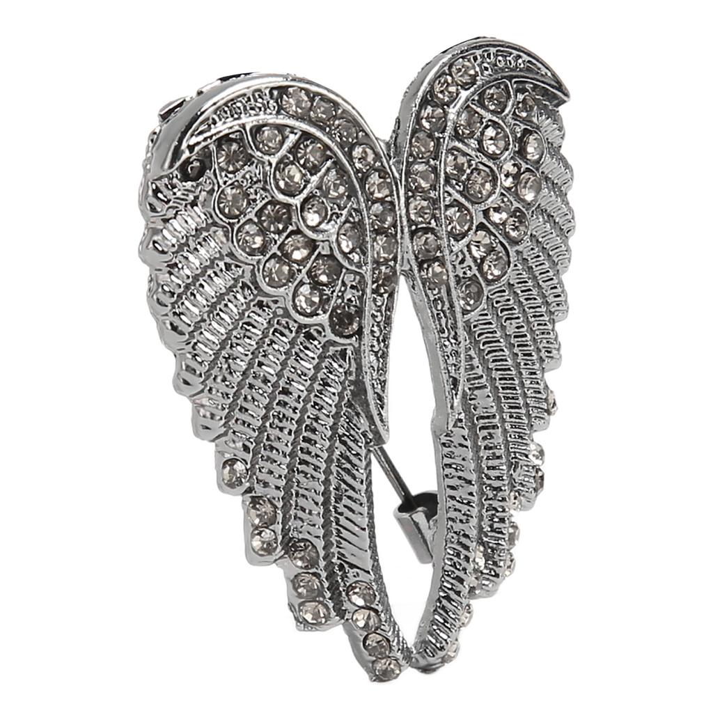 Angel Wing Brooch Pin Delicate Elegant Multilayer Plating Process Crystal Brooch for Blouse Jacket Coat Scarf Shawl