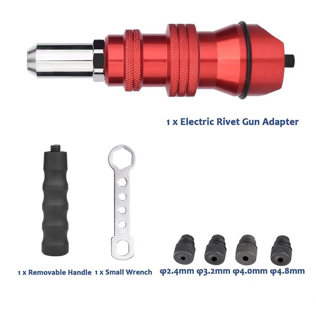 Электрический   2,4 мм-4,8 мм  Адаптер для гаечной насадки Беспроводной инструмент для забивания Вставная гайка Инструмент для вытягивания Силовой инструмент Аксессуары