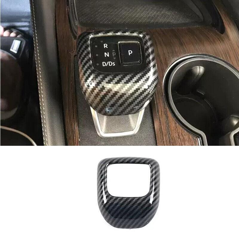 For Nissan Rogue 2021-2024 Carbon Fiber ABS Look Gear Shift Knob Cover Trim 1pcs