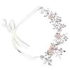 Свадебная хрустальная повязка на голову изысканный дизайн с цветочным листом мягкий головной убор из ленты для свадьбы дня рождения