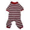 Dog Pajamas Soft Stretchy Machine Washable 4 Legged Striped Puppy Pullover Sleepwear for Spring