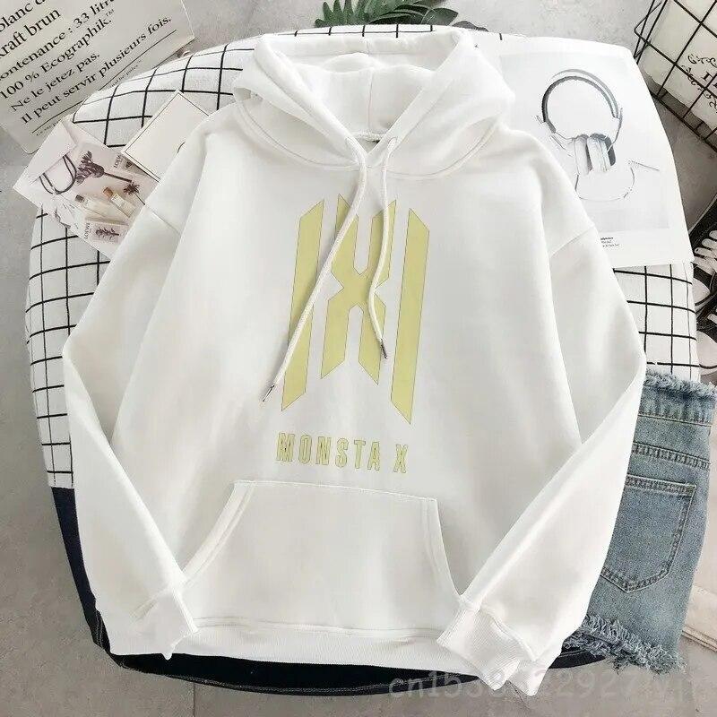 Хипстерский пуловер Monsta X, большая причудливая толстовка с капюшоном, толстовка в стиле Харадзюку, осенняя одежда, женские толстовки с длинными рукавами, уличная одежда, унисекс, толстовка