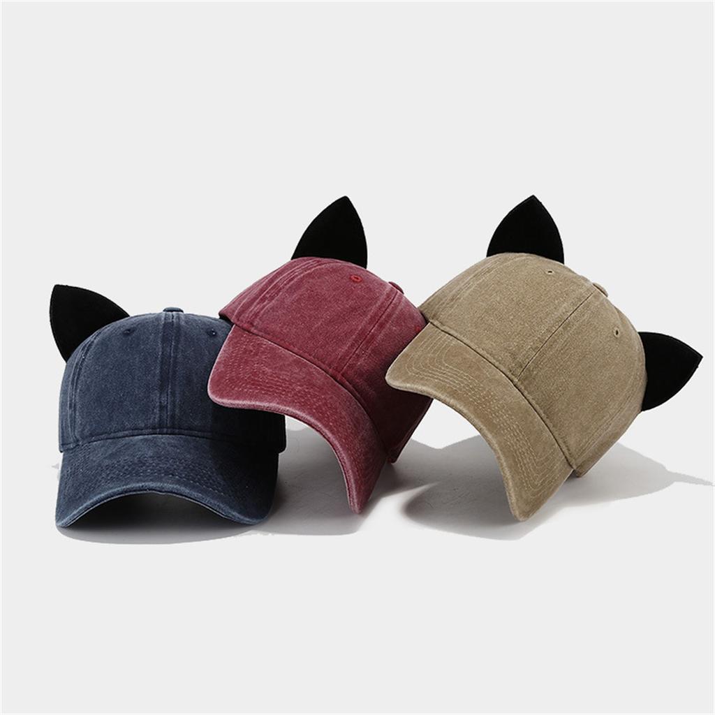 Women Kitten Ears Baseball Cap 3D Cat Ear Versatile Hat for Summer Spring Breathable Hat for Adults Casual Sport