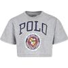 Polo Futbolka Ss24 Logotip Harf Bosma Kundalik Dumaloq Bo'yin Qisqa Yengli Bolalar Topslari Kulrang 950962-002