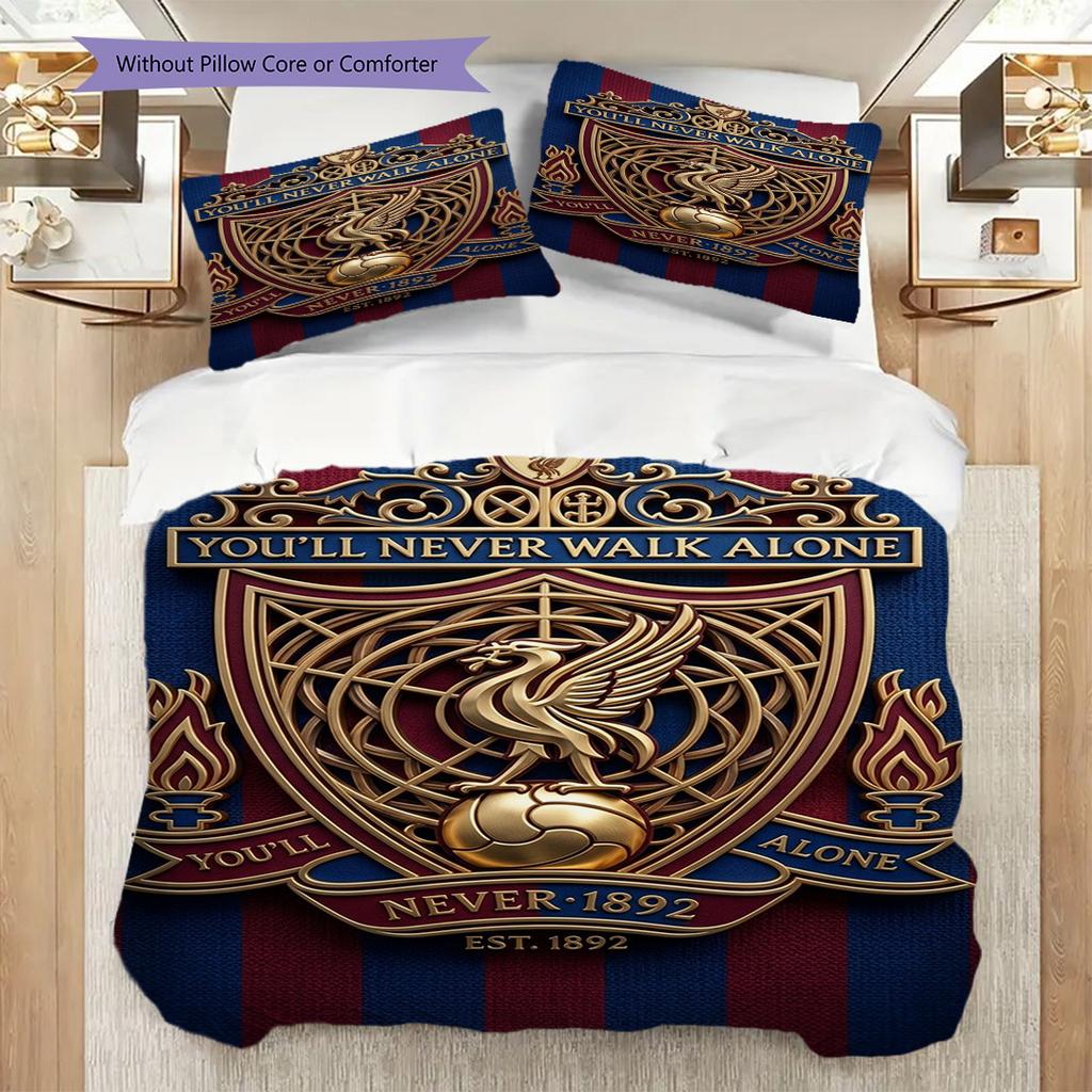 Unity Legacy Football Three-piece set (1 * duvet cover + 2 * pillowcase, without core) 2DFlat Bedding set Christmas birthday gift Soft and comfortable