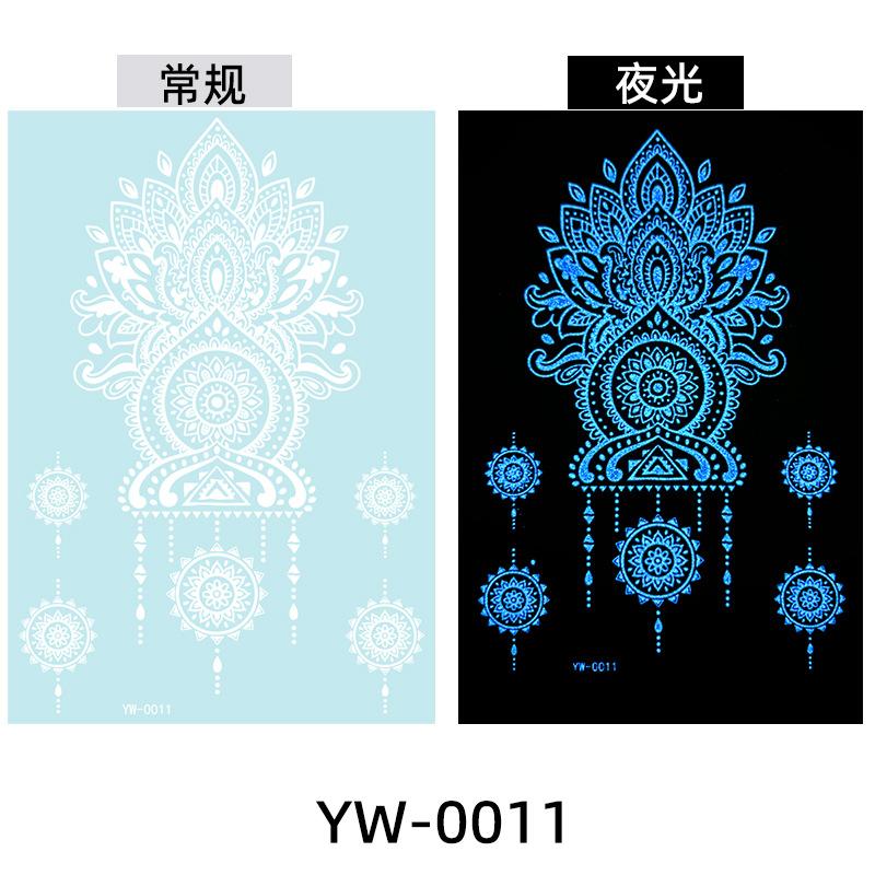 Светящиеся в темноте индийские кружевные тату-наклейки - Хна стиль боди-арт для рук и тела