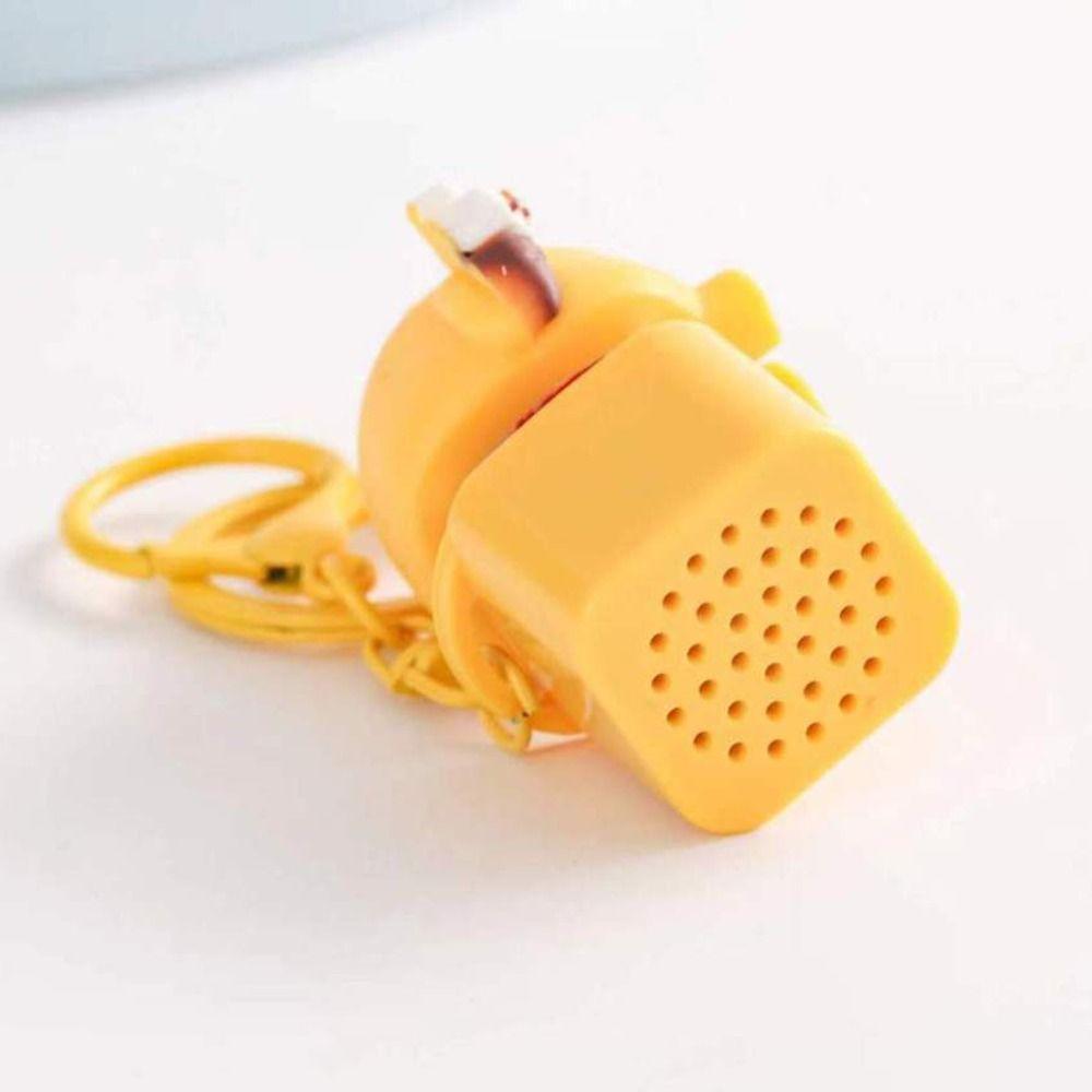 Желтый цыпленок механическая клавиатура брелок электронный палец кнопка брелок забавные подарки