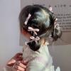 2Pcs Hairpin Soft Ribbon Bowknot Decor Smooth Edges No Hair Pulling Rhinestone Bow Chain Tassels Hair Clip Kids Hair Accessories