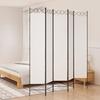 350170 vidaXL Room Divider 5 Panels White 200x220 Cm Fabric