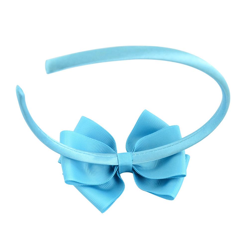 New Fashion Layered Hairbands Solid Grosgrain Ribbon Bows Headband Handmade Boutique Hairhoop Hair Accessories For Women Girls