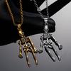 1 пара necklaces-скелетов, держащихся за руки, набор necklaces с магнитным кулоном-скелетом, винтажные necklaces-черепа для пары, BFF, дружбы, любителей готики и панка