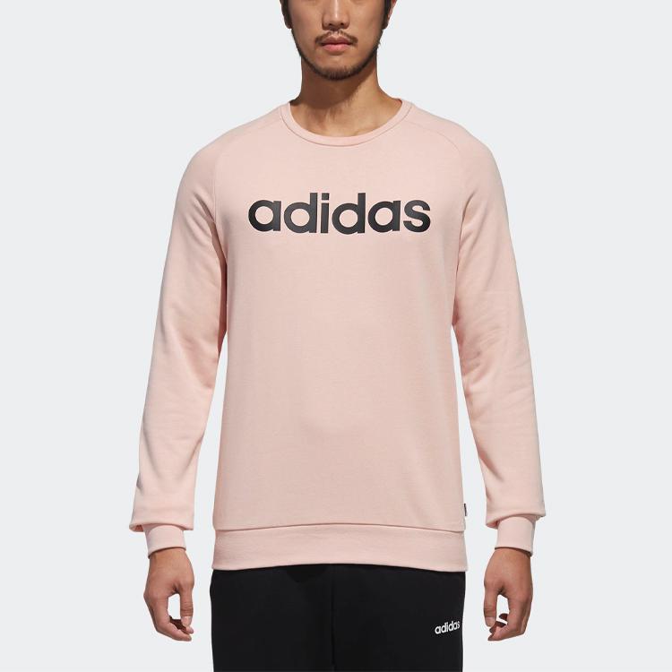 adidas Пуловер с круглым вырезом и принтом нео-логотипа, мужские топы, розовый DT8306