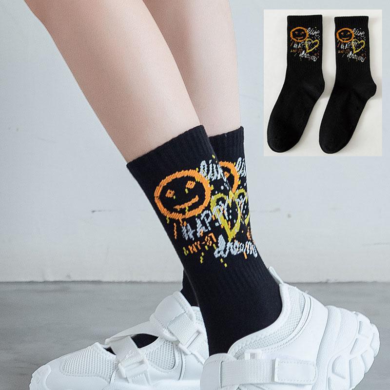 Lolita Skateboard Cotton Socks Women Cute Pattern Hip Hop Crew JK Socks Funny Novelty White Socks Cool Harajuku Designer Socks