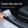 Универсальная прозрачная защита порога двери автомобиля из углеродного волокна и противоударная полоса для приветственной педали и багажника