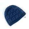 FENDI FXQ798 beanie hat knit hat knit cap Zucca logo  Knit hat Cashmere Navy