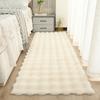 Plush Cream Shag Area Mat - Soft, Fluffy, and Non-Slip for Bedroom or Living Room Decor, Low Pile with Rubber Backing, Perfect for Cozy Spaces