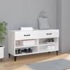 VidaXL Shoe Cabinet High Gloss White 102x35x55 Cm Engineered Wood 812831