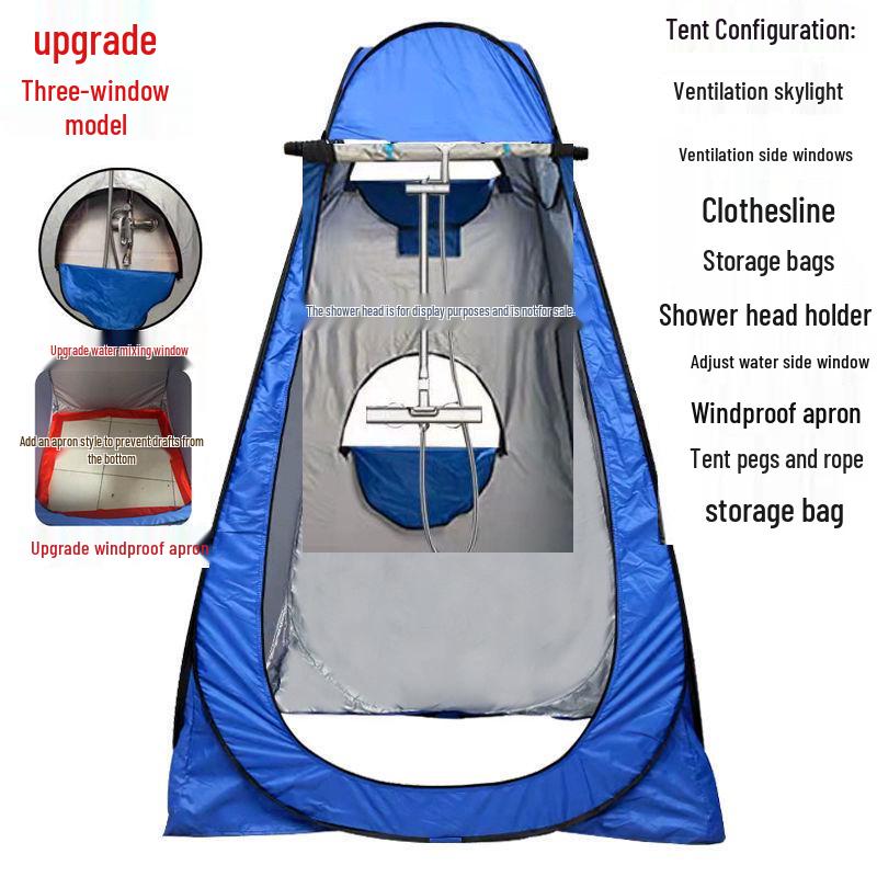 Portable Outdoor Shower Tent - Thickened, Light-Proof Changing Room for Camping, Bathing, Mobile Toilet, and Fishing - Quick Set-Up.