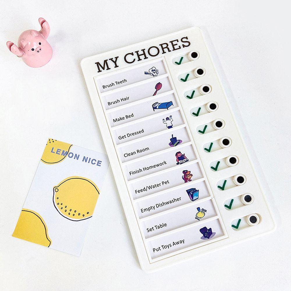 Children's Self-discipline Punch Card Student Message Checklist Chore Chart Memo Plastic Board