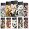 Чехол Tiger Crane ART для Samsung Galaxy Z Flip 4 5G, прозрачный жесткий чехол для мобильного телефона ZFlip, прозрачный ПК, роскошный чехол в виде ракушки