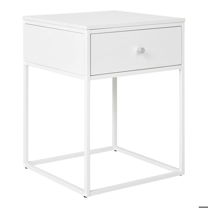 Vita table d'angle 1 tiroir blanche.