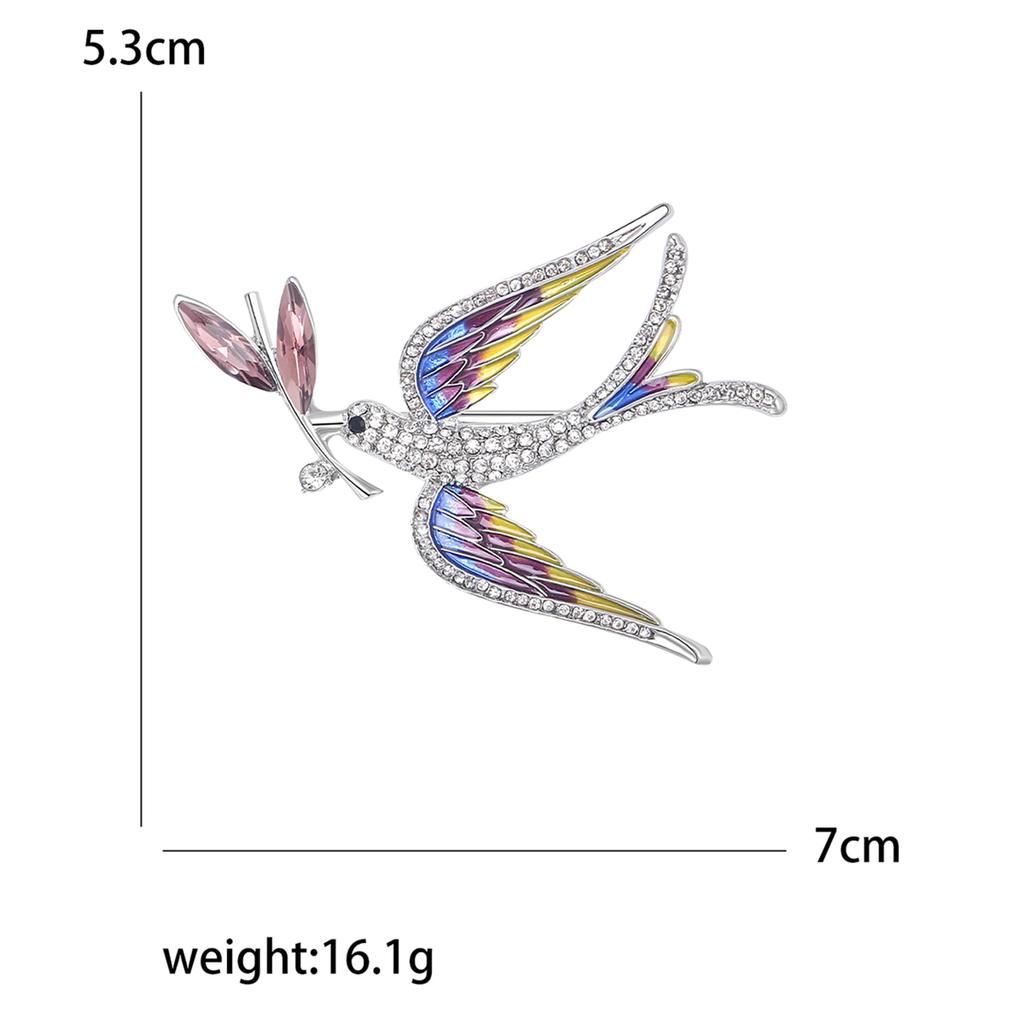 Высококачественная эмалевая брошь в виде ветки ласточки со стразами, креативная изысканная женская брошь для корсажа и пальто
