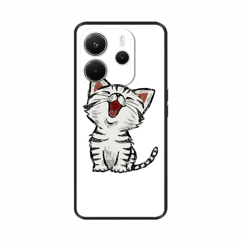 Для Xiaomi Redmi Note 14 4G Чехол Роскошный Расписной Чехол Черный Силиконовый Чехол для Телефона Для Redmi Note 14 Fundas note14 4G Мягкий Бампер