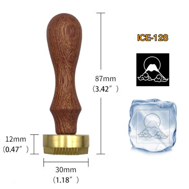 Ice Stamp With Removable Brass Head & Wood Handle - Vintage 1.18" Branding for Cubes, Cocktails, Whiskey, Mojito Drinks - Bar Making DIY Crafting