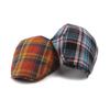 Клетчатый берет, женский весенне-летний британский винтажный кепка, мужская солнцезащитная кепка вперед, фуражка