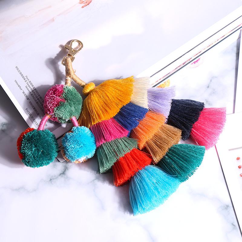 Boho Tassel Weave Ethnic Pendant Keychain
