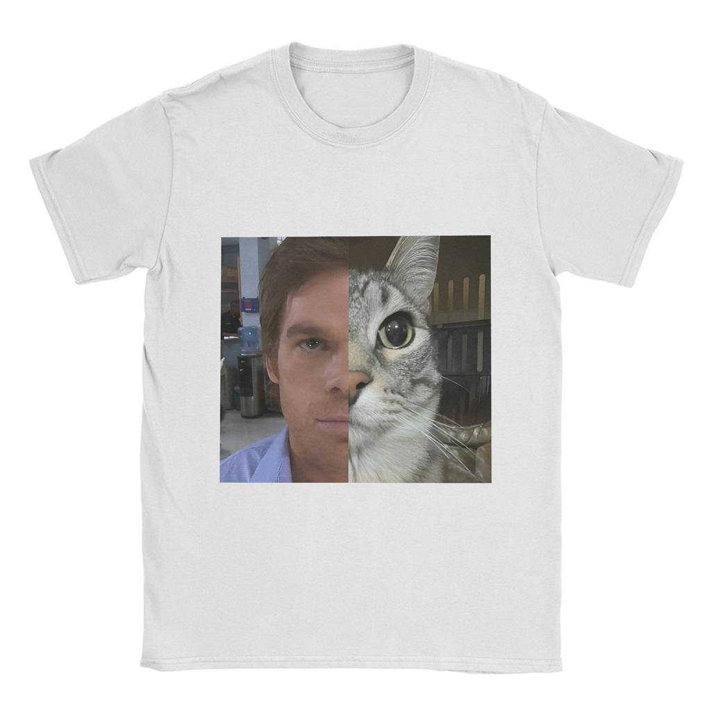 Хипстерские футболки Декстер для мужчин с круглым вырезом из чистого хлопка, футболка Морган Кэт с коротким рукавом, летняя одежда