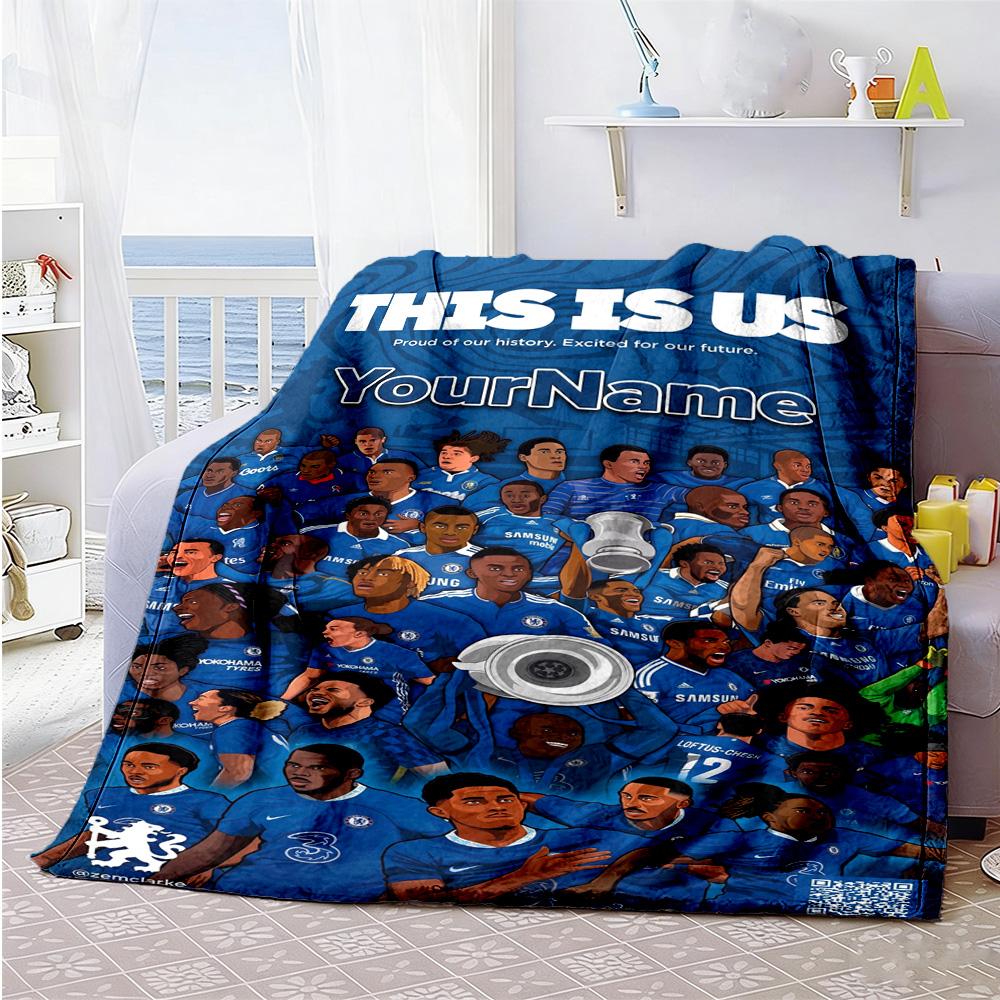 Chelsea Customize Text Blanket Multi-purpose Personalized Blanket Warmthful Decor Throw For Seaside Office Home Decor Office Chair