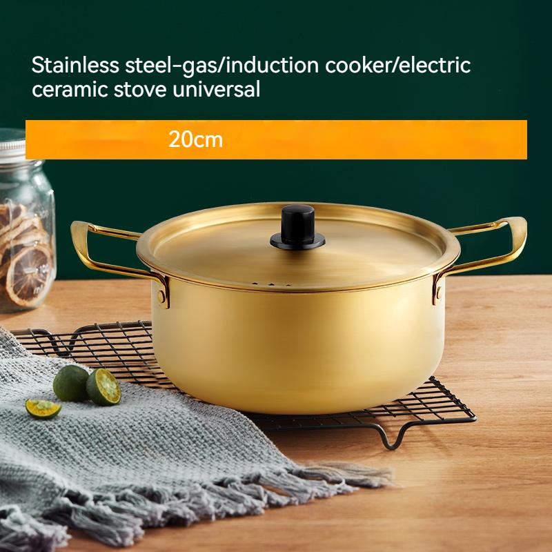 Мини Военный Горшок для Лапши Посуда Рамен Кемпинг Горшок Двойные Ручки С Крышкой Кастрюля для Бульона Горшок для Рамен Быстрого Приготовления Хотпот Корейский