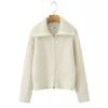 European Style 2025 Women's Double Zipper Lapel Knit Cardigan