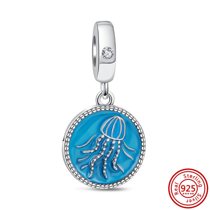 925 Silver Charms Bead Elephant Dolphin Shell Charm Bead Pendant Fits Bracelet Womens Jewelry Gifts