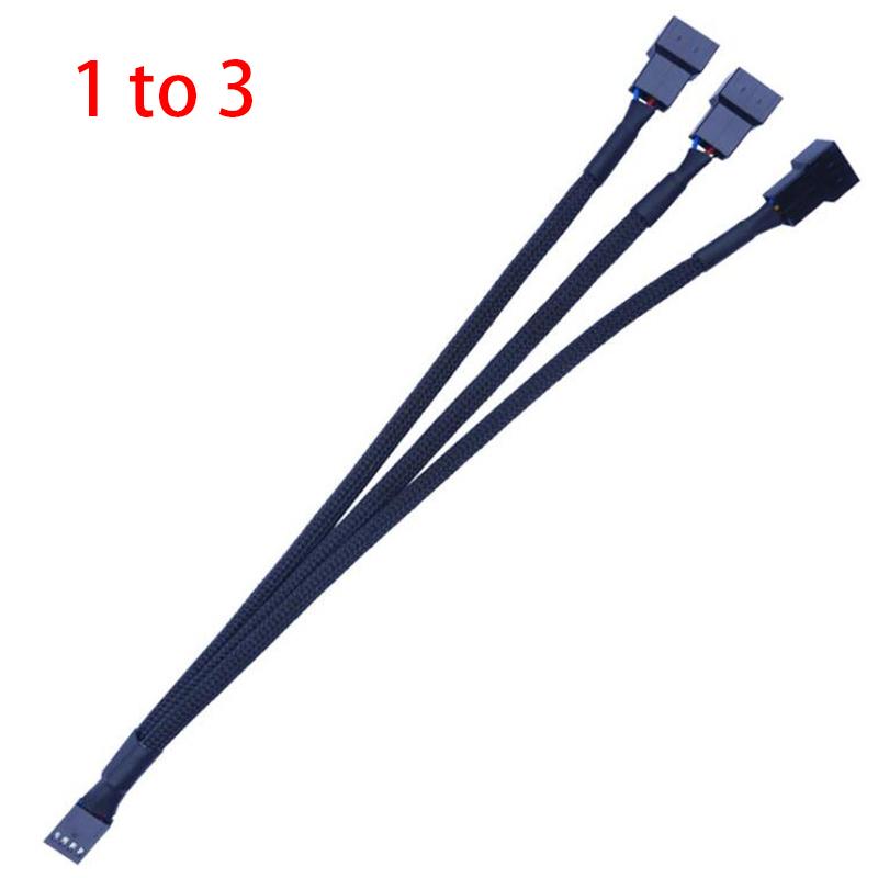 PWM Splitter 1/2/3pin 4pin Adapter Cable CPU Fan Splitter PC Extension Power Cable 1 To 1/2/3/4 Ways Cord