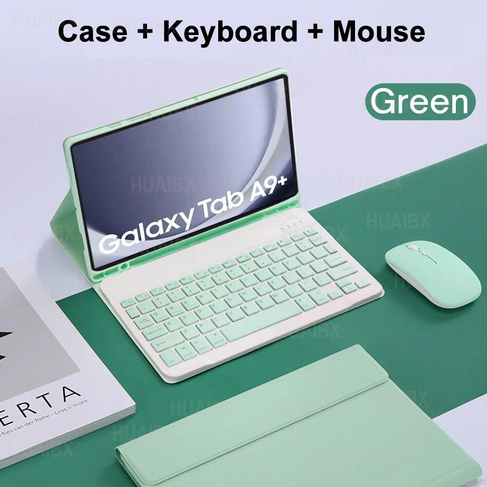 Keyboard Case for Galaxy Tab A9 Plus 11 Inch, Detachable Bluetooth Keyboard Cover for Samsung Tab A9 Plus SM-X210N/X216B Leather Case