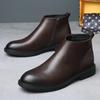 Boots for Men In Autumn and Winter with Plush Boots British Style High Top Trendy Versatile Men's Shoes